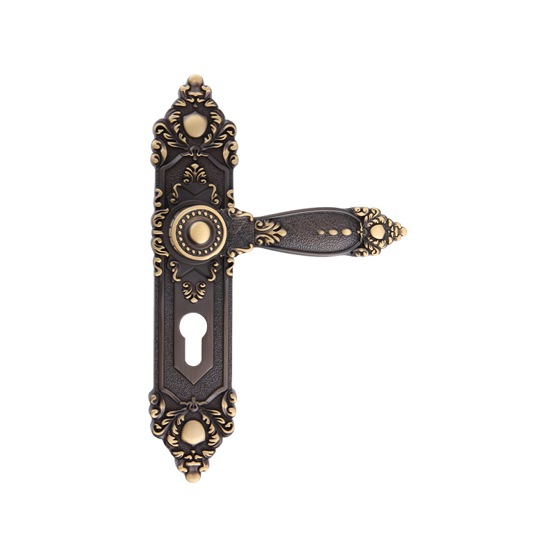 610-510 European Retro 24K Real Gold Stummes Long Panel Einteilige Schloss