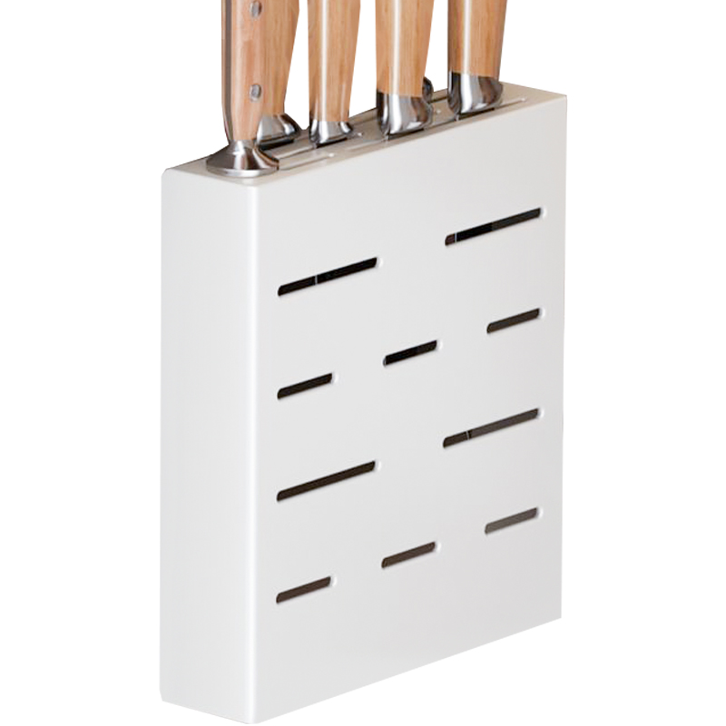 Punch-Free Space Aluminium Kitchen Rack Weißer Messerhalter