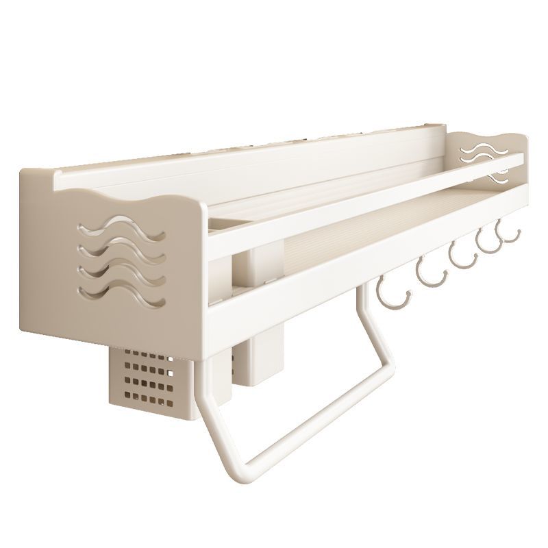 Punch-Free Wall-montierte integrierte Lagerregal Küchenregal weißes Messer und Essstäbchenkombinationsregal