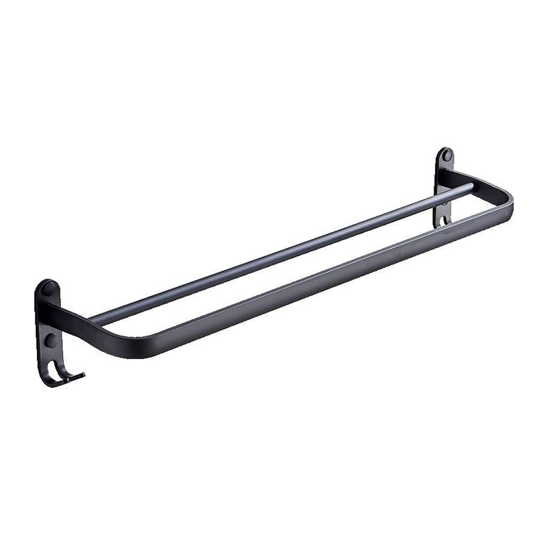 Moderner Raum Aluminium Doppelstange Punch-Free Badezimmer Handtuchregal