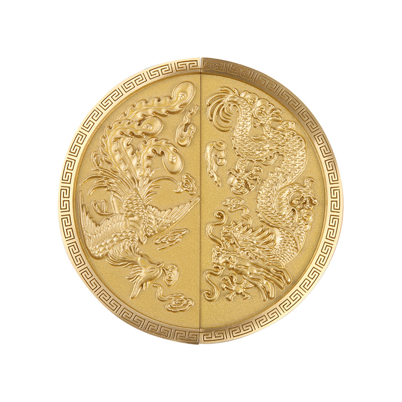 Dragon und Phoenix-2 Brass Chinese Dragon und Phoenix Kabinettsgarderobe Griff